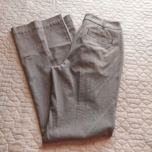 Worthington Curvy Fit Wide Leg Dress Pants Grey Black Micro Check Size 4 Trouser